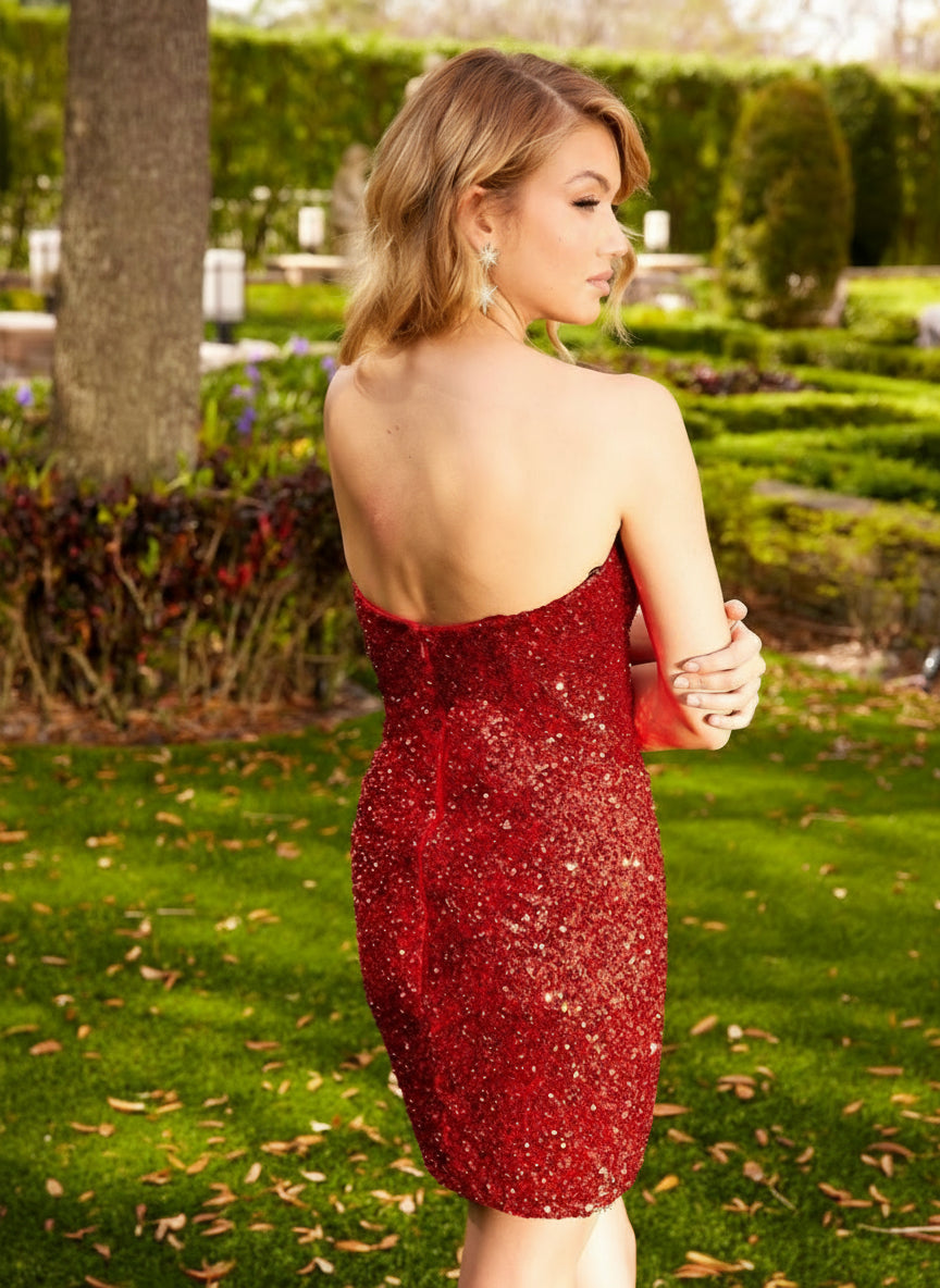 Primavera Couture 3899 Short Strapless Homecoming Dress