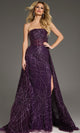 Jovani 39029 - Strapless Sequin Mesh Overskirt Gown