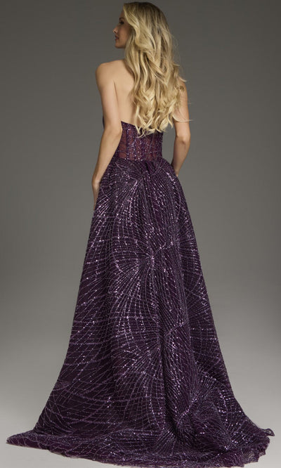 Jovani 39029 - Strapless Sequin Mesh Overskirt Gown