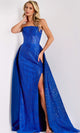 Jovani 39029 - Strapless Sequin Mesh Overskirt Gown