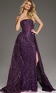 Jovani 39029 - Strapless Sequin Mesh Overskirt Gown