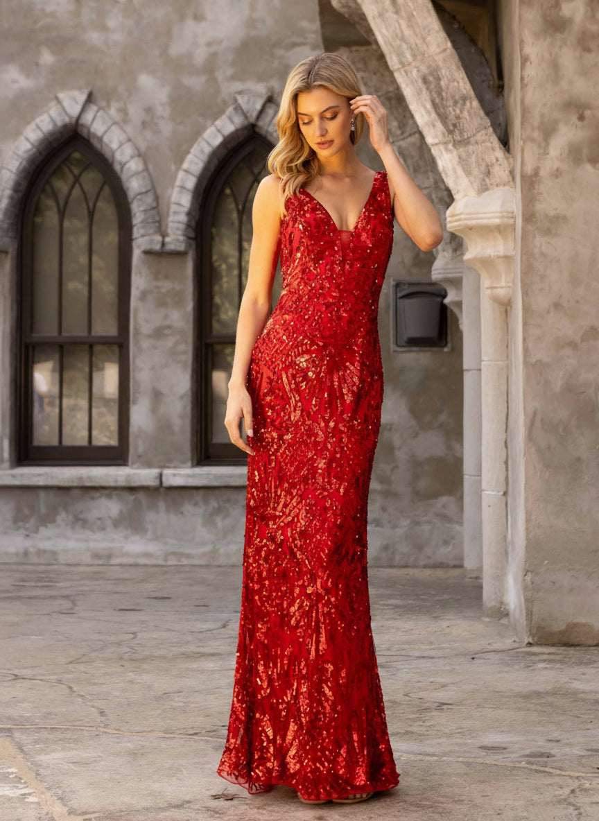 Prom Dresses Fitted Long Prom Dress Red