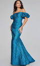 Jovani 39113 Off Shoulder Puff Sleeve Evening Gown