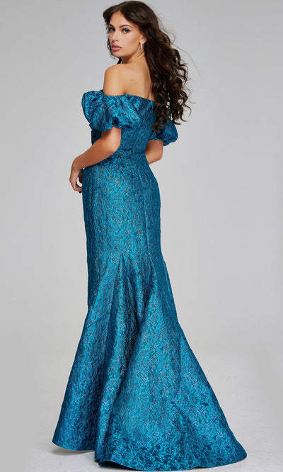 Jovani 39113 Off Shoulder Puff Sleeve Evening Gown