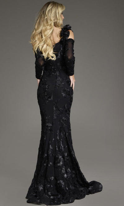 Jovani 39266 Long Sleeve Floral Lace Evening Gown