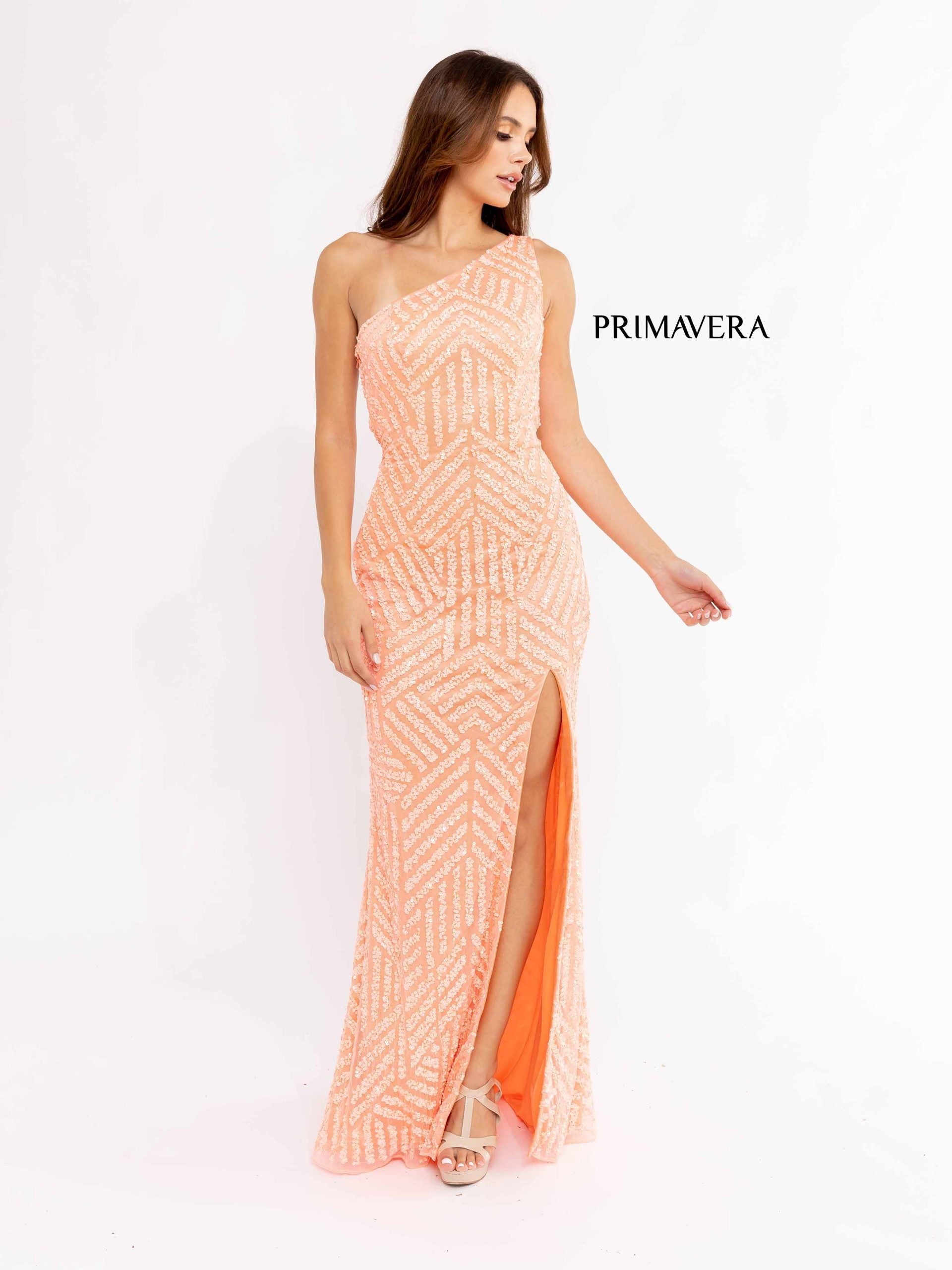 Prom Dresses Formal Prom Long Slit Evening Dress Coral