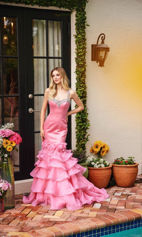 Ava Presley 39566 Mermaid Ruffled Prom Elegant Chic Dress