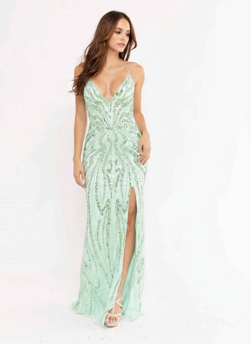 Prom Dresses Long Formal Prom Fitted Dress Mint