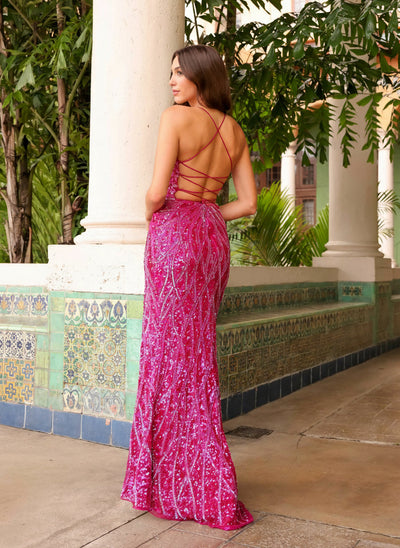 Primavera Couture 3959 Long Sequin Prom Fitted Formal Dress