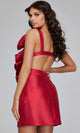 Asymmetric Neck Sculpted Dress with 3D Florals by Jovani