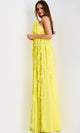 Jovani 39823 - Halter Chiffon Ruffle Evening Gown