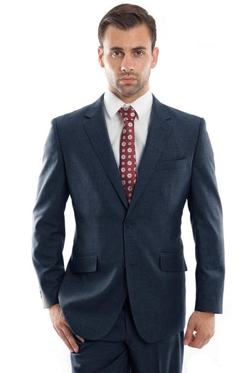 Men's Indigo Wool Suit by Zegarie Suits
