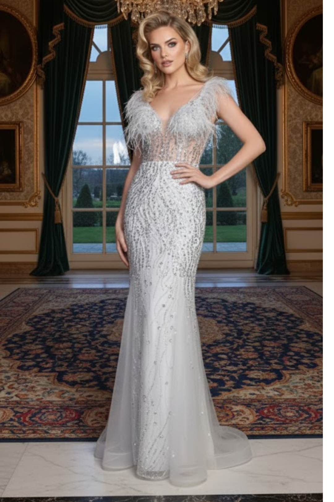 Champagne Wedding Dress Long Bridal Gown and Plus Size