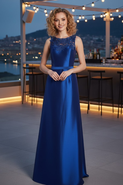 Clarisse M6235 Evening A-Line Illusion Glitter Blend Dress