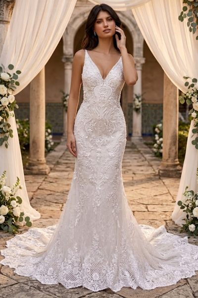 Primavera Couture 11101 Lace Bridal Gown Long Wedding Dress