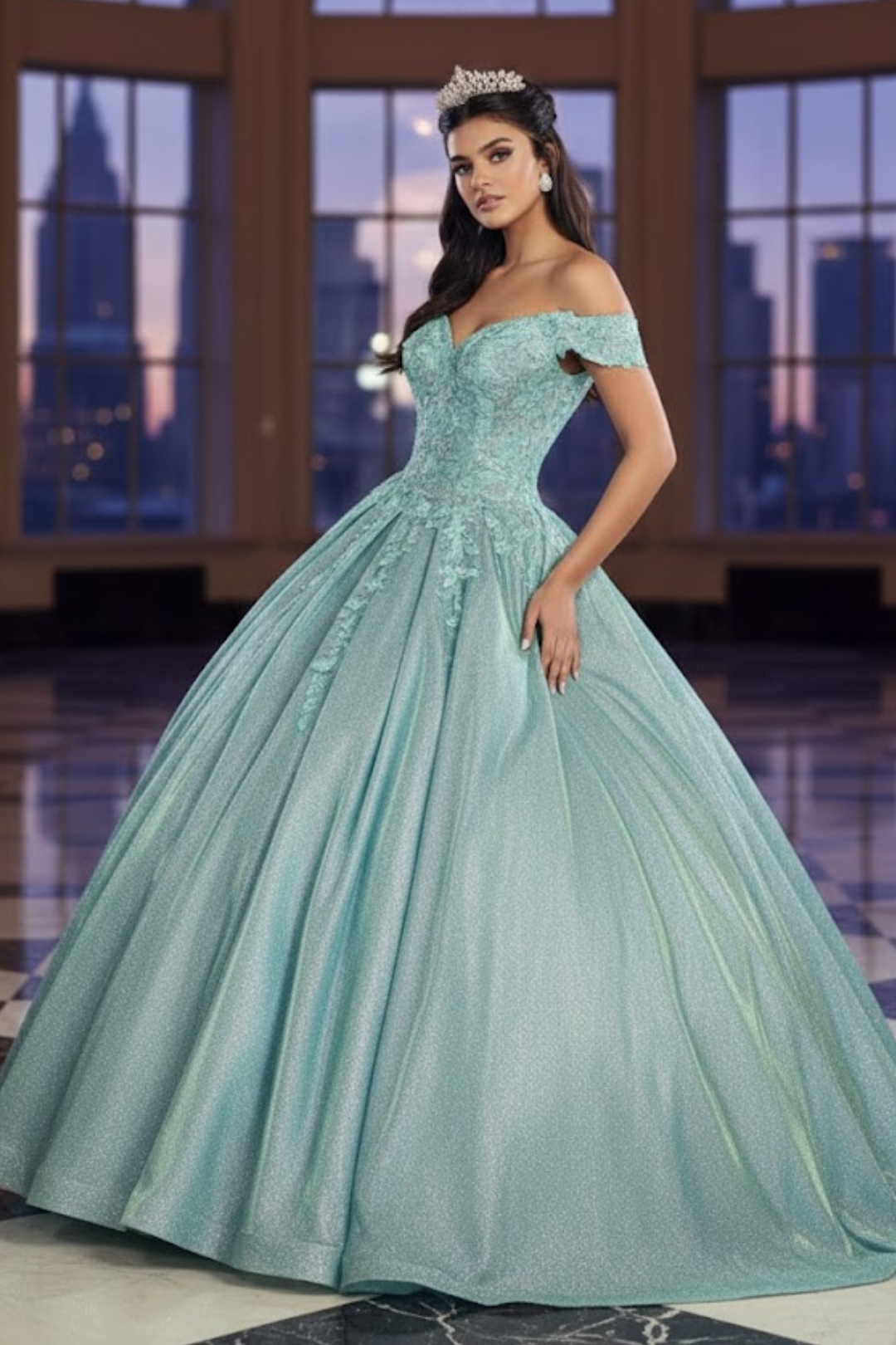 Sweet 16 Birthday Party Dress in Sage Style Ball Gown