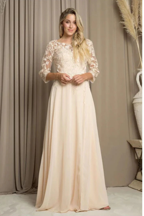 Clearance Eucalyptus Size L A-Line Long Mother of the Bride Formal Dress By Eva USA 5258