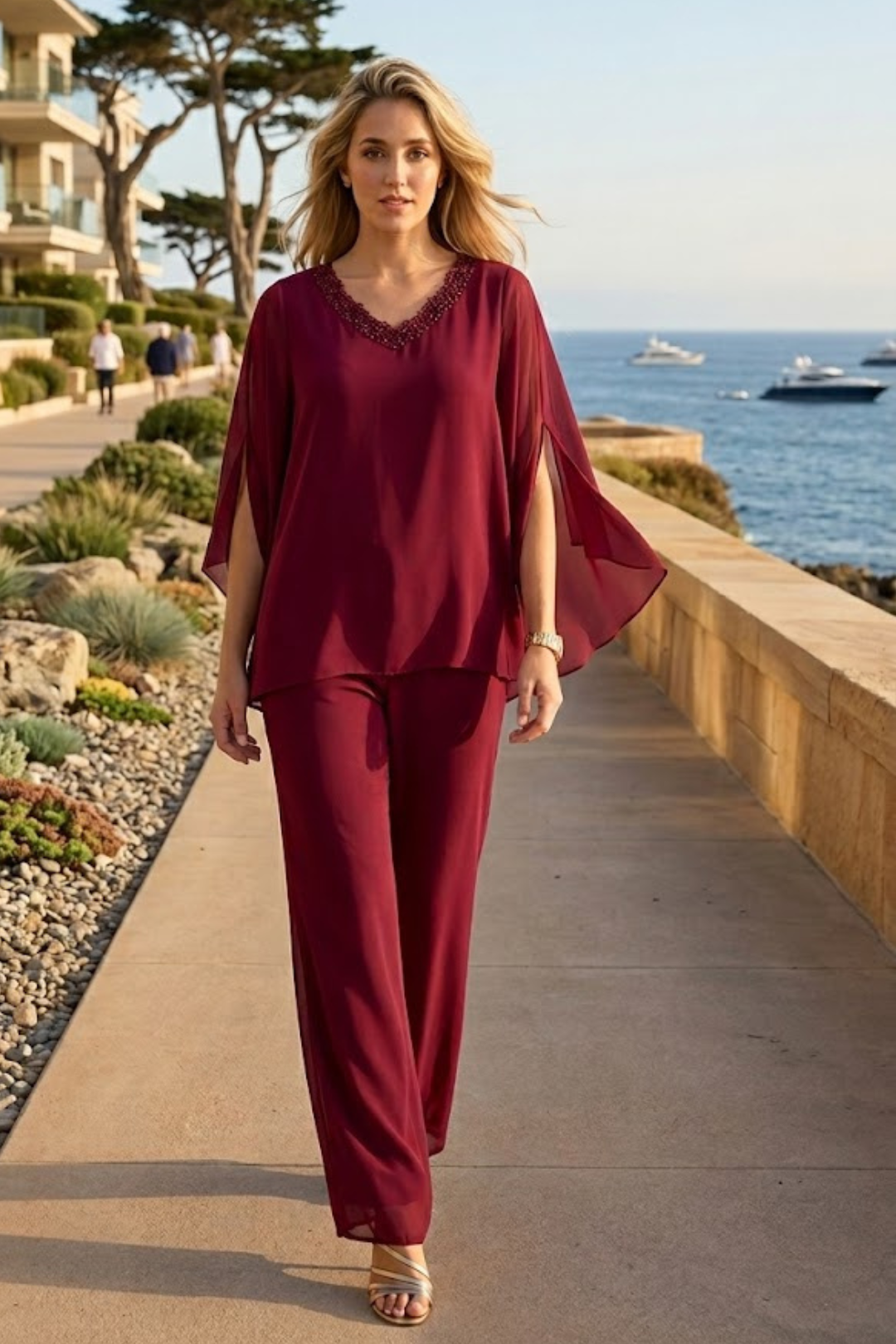 Eva USA 3463 Two Piece Long Formal Evening Pant Suit