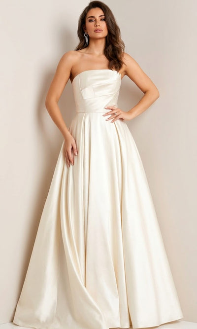 Jovani Pleated Bodice Strapless Evening Gown Jovani 44531