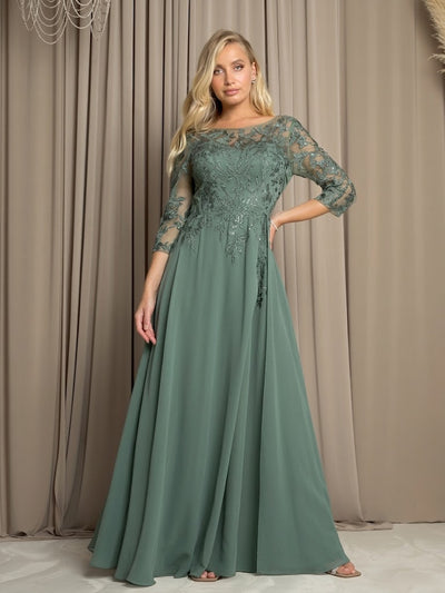 Eva USA 5258 Long A-Line Mother of the Bride Formal Dress