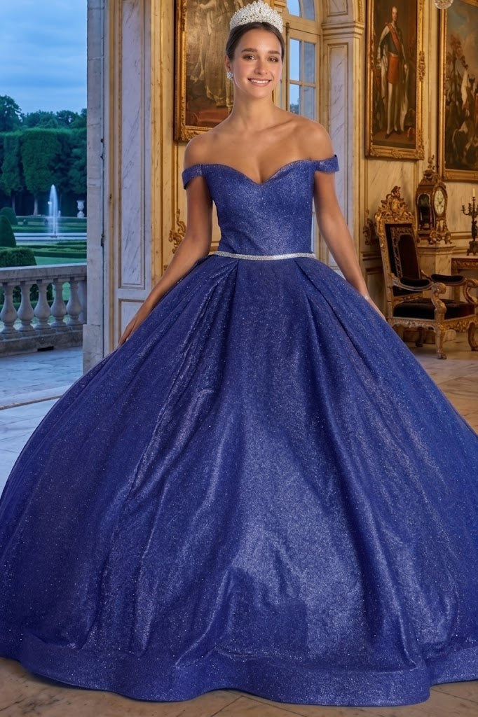 Layla K LK176 Off The Shoulder Glitter Sweetheart Quinceanera Dress