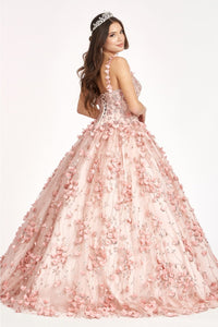 3D Applique Sleeveless Ball Gown by Elizabeth K GL1959 - Quinceanera Dresses