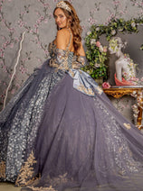 3D Butterfly Bell Sleeve Ball Gown by GLS Gloria GL3318