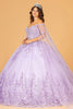 3D Butterfly Cape Sleeve Ball Gown by Elizabeth K GL3110 - Quinceanera Dresses