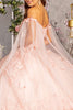 3D Butterfly Cape Sleeve Ball Gown by Elizabeth K GL3110 - Quinceanera Dresses