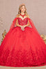 3D Butterfly Cape Sleeve Ball Gown by Elizabeth K GL3110 - Quinceanera Dresses