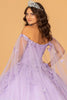 3D Butterfly Cape Sleeve Ball Gown by Elizabeth K GL3110 - Quinceanera Dresses