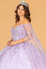 3D Butterfly Cape Sleeve Ball Gown by Elizabeth K GL3110 - Quinceanera Dresses