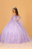 3D Butterfly Cape Sleeve Ball Gown by Elizabeth K GL3110 - Quinceanera Dresses