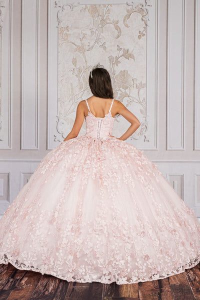 3D Butterfly Cape Sleeve Ball Gown by Bella Princess PQ1001