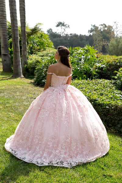 3D Butterfly Cape Sleeve Ball Gown by Bella Princess PQ1001