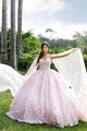 3D Butterfly Cape Sleeve Ball Gown by Bella Princess PQ1001