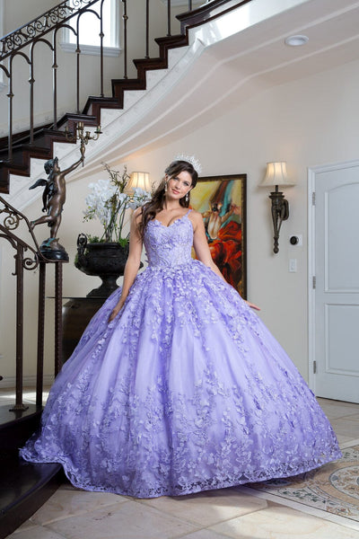 3D Butterfly Cape Sleeve Ball Gown by Bella Princess PQ1001