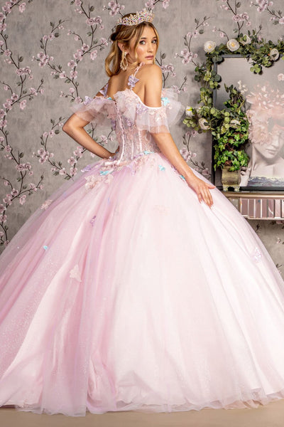 3D Butterfly Cold Shoulder Ball Gown by GLS Gloria GL3483 - Quinceanera Dresses