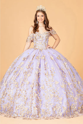 3D Butterfly Off Shoulder Ball Gown by Elizabeth KGL3077