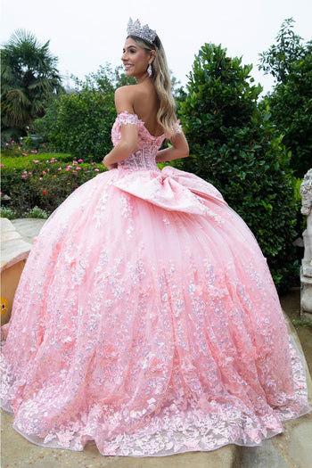 3D Butterfly Off Shoulder Ball Gown by GLS Gloria GL3526 - Quinceanera Dresses