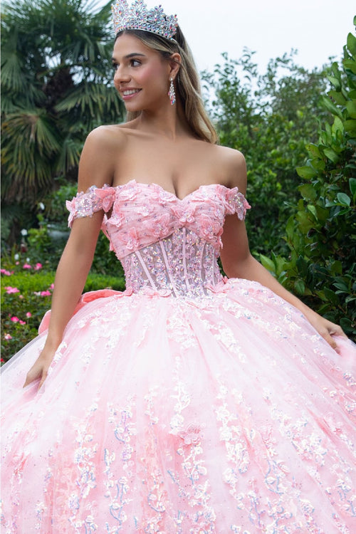 3D Butterfly Off Shoulder Ball Gown by GLS Gloria GL3526 - Quinceanera Dresses