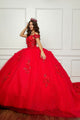 3D Butterfly Off Shoulder Ball Gown by Bella Princess PQ1028