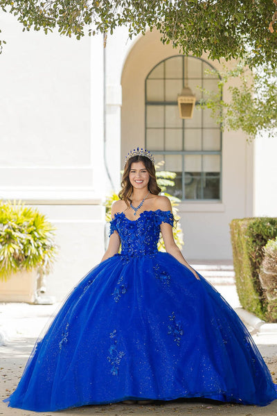 3D Butterfly Off Shoulder Ball Gown by Bella Princess PQ1028