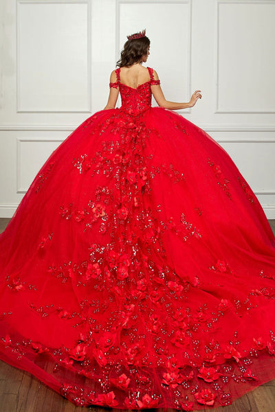 3D Butterfly Off Shoulder Ball Gown by Bella Princess PQ1028