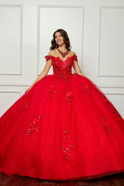 3D Butterfly Off Shoulder Ball Gown by Bella Princess PQ1028