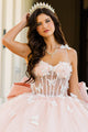 3D Butterfly Sheer Corset Ball Gown by Bella Princess PQ1032