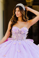 3D Butterfly Sheer Corset Ball Gown by Bella Princess PQ1032