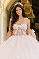 3D Butterfly Sheer Corset Ball Gown by Bella Princess PQ1032