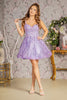 3D Butterfly Short Sleeveless Dress by Elizabeth K GS3187 - XS / Lilac - Short Cocktail Dresses