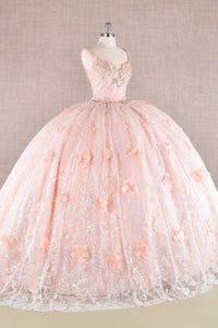 3D Butterfly Sleeveless Ball Gown by Elizabeth K GL3183 - Quinceanera Dresses